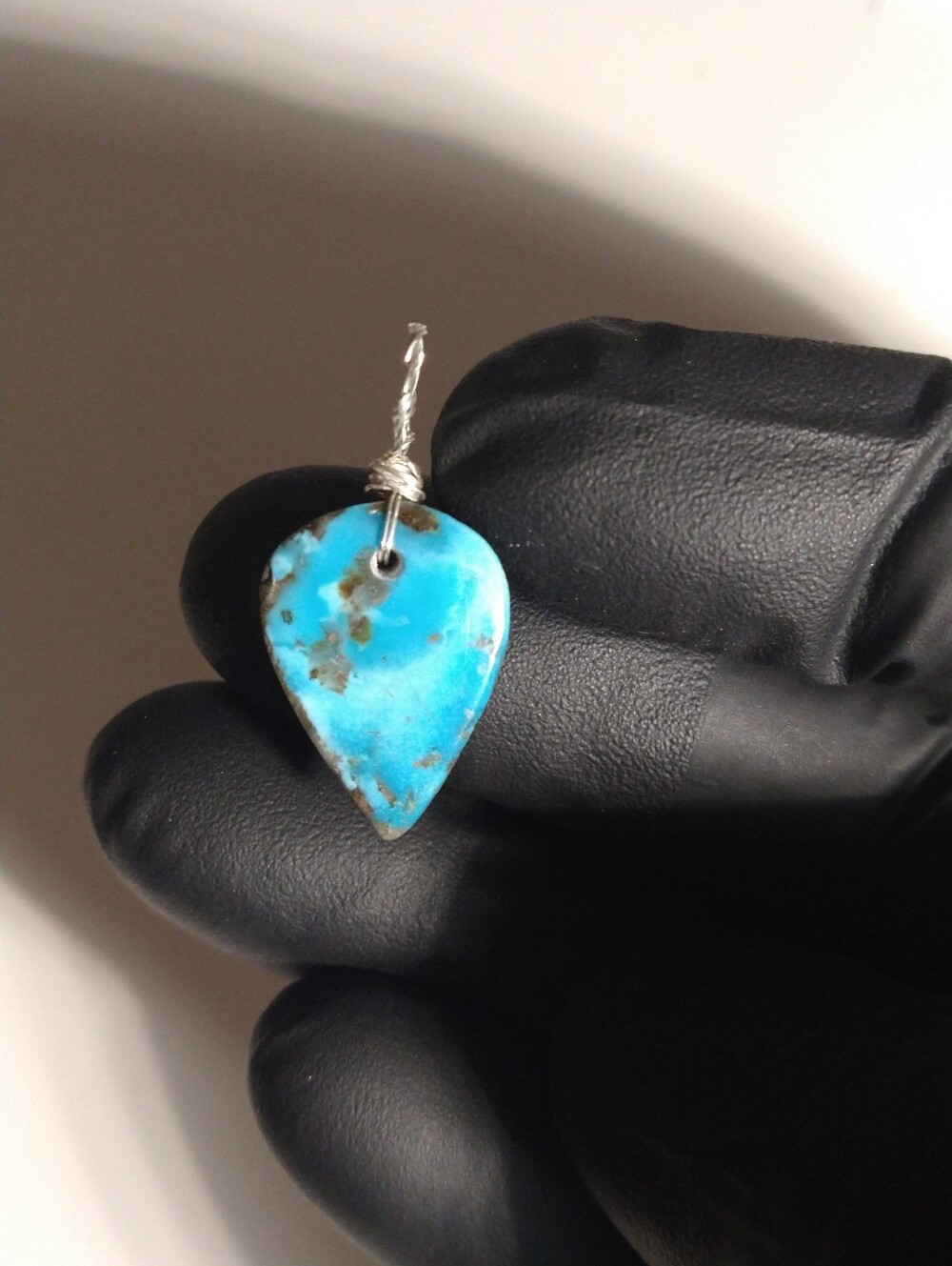 Natural Turquoise Cabochon Sterling Silver Pendant